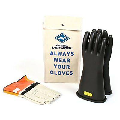 National Safety Apparel KITGC211 Class 2 Rubber Insulating Voltage Glove Kit, Size 11