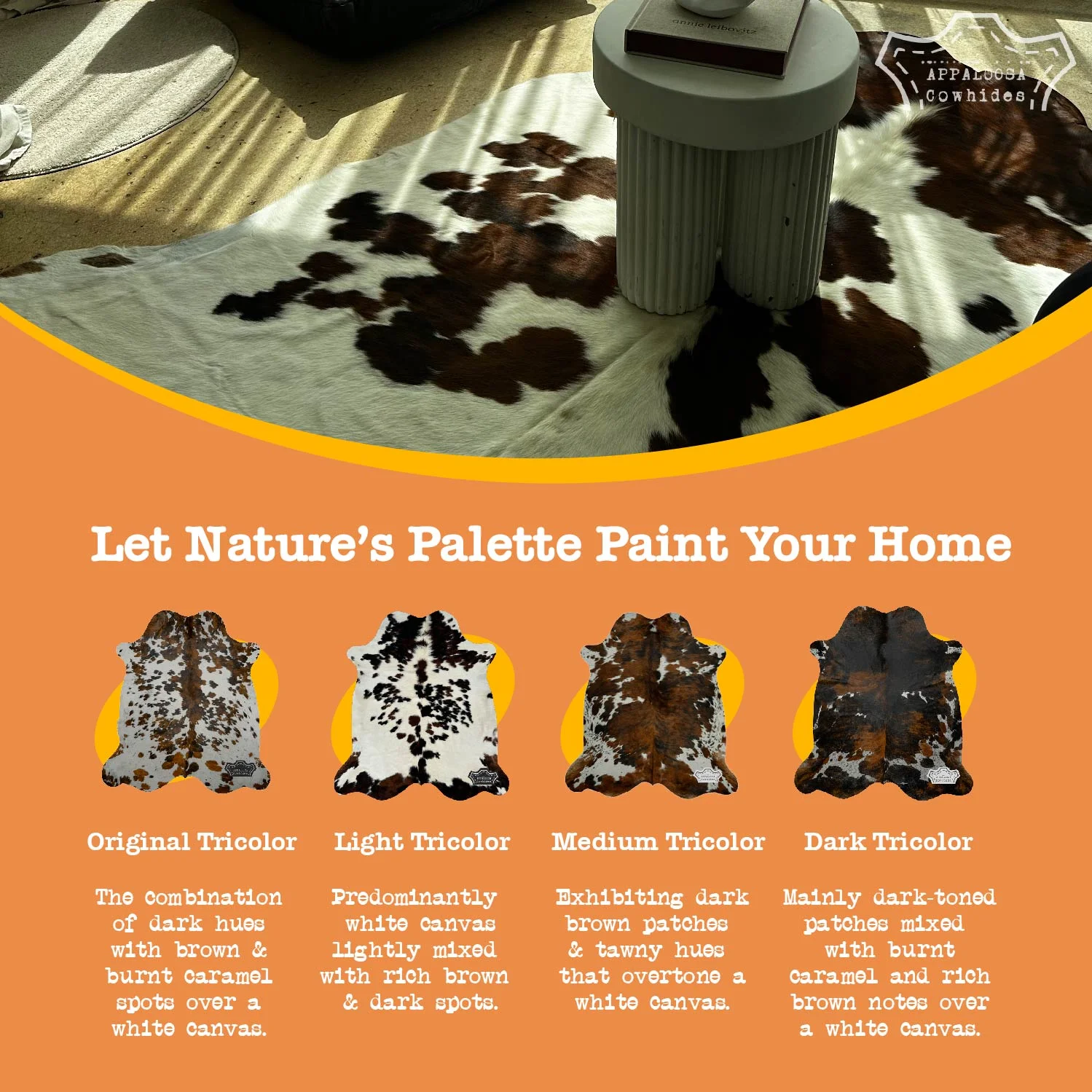 100% Genuine Leather  Cowhide Rug in Medium Tricolor | Medium 5' x 7'| Best Price Guaranteed
