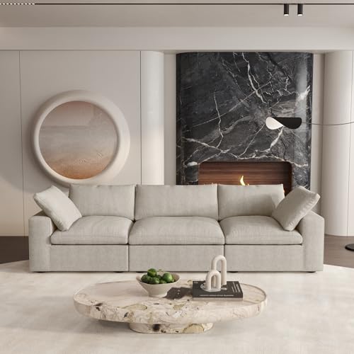 160.6" Cloud Couch Modular Sectional Sofa for Livingroom,Oversized Convertible Sofa with Storage Ottomans,6 Seat Wide Couches