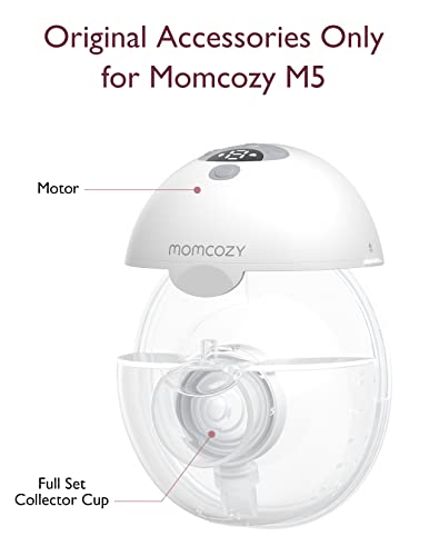 Momcozy M5 Hands-Free Wearable Breast Pump, Double-Sealed Flange for Baby-Like Comfort, 3 Modes & 9 Suction Levels, Portable Electric Pump – 24mm