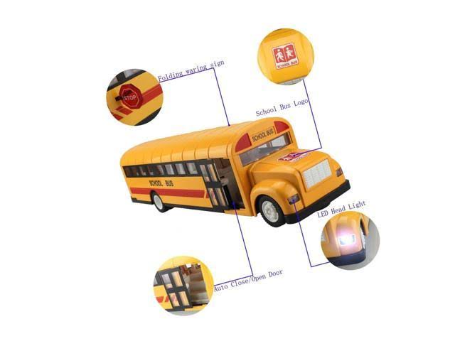 Fisca RC School Bus Remote Control Car Vehicles 6 CH 2.4G Opening Doors Accel...
