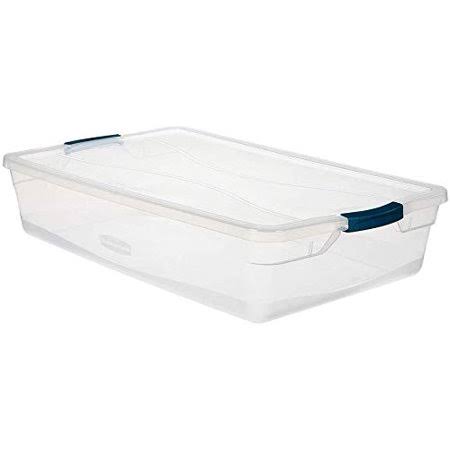 Rubbermaid Cleverstore Stackable Plastic Storage Containers with Durable Latching Clear Lids, 41 Quart-4 Pack, Size: 41 Quart -