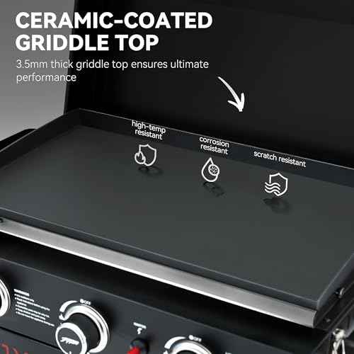 Royal Gourmet PD3001 3-Burner Propane Gas Griddle with Collapsible Stand
