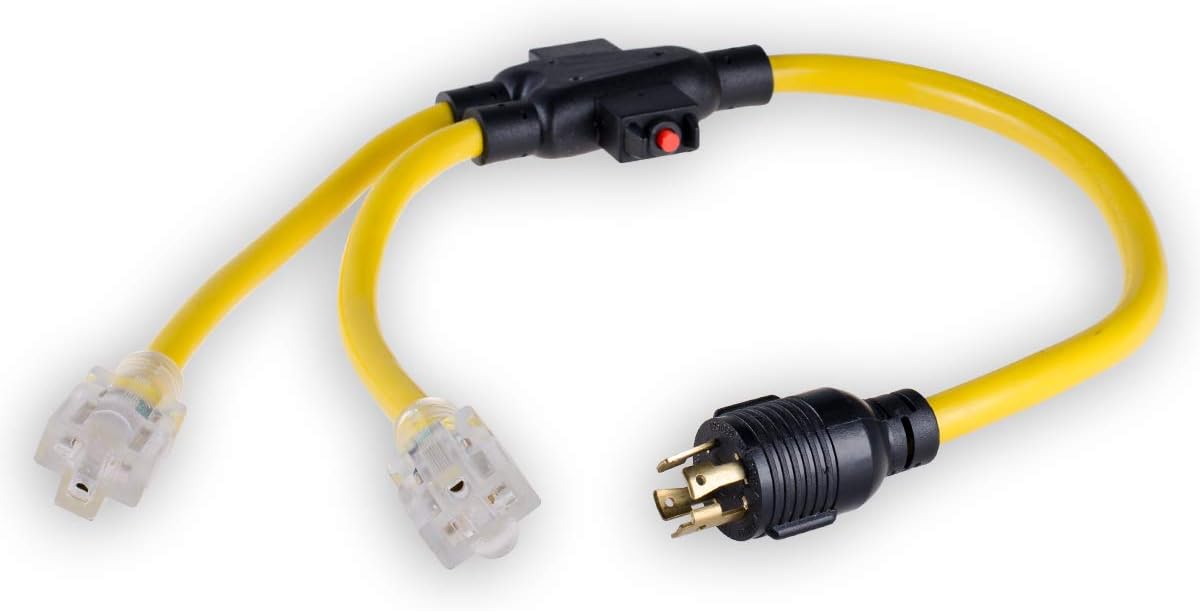Yodotek 25FT Heavy Duty Generator Locking Power Cord NEMA L14-30P/L14-30R,4X10 Gauge SJTW Cable