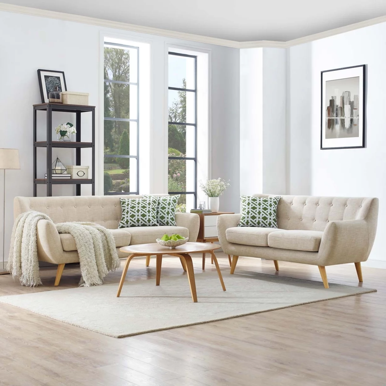 2-Pc Living Room Set in Brown