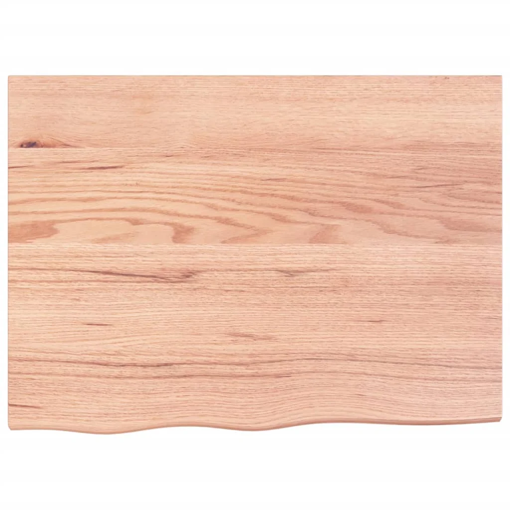 OWSOO Wall Shelf Light Brown Oak, Handmade with Live Edge, Rustic Storage for Cabinet and Desk