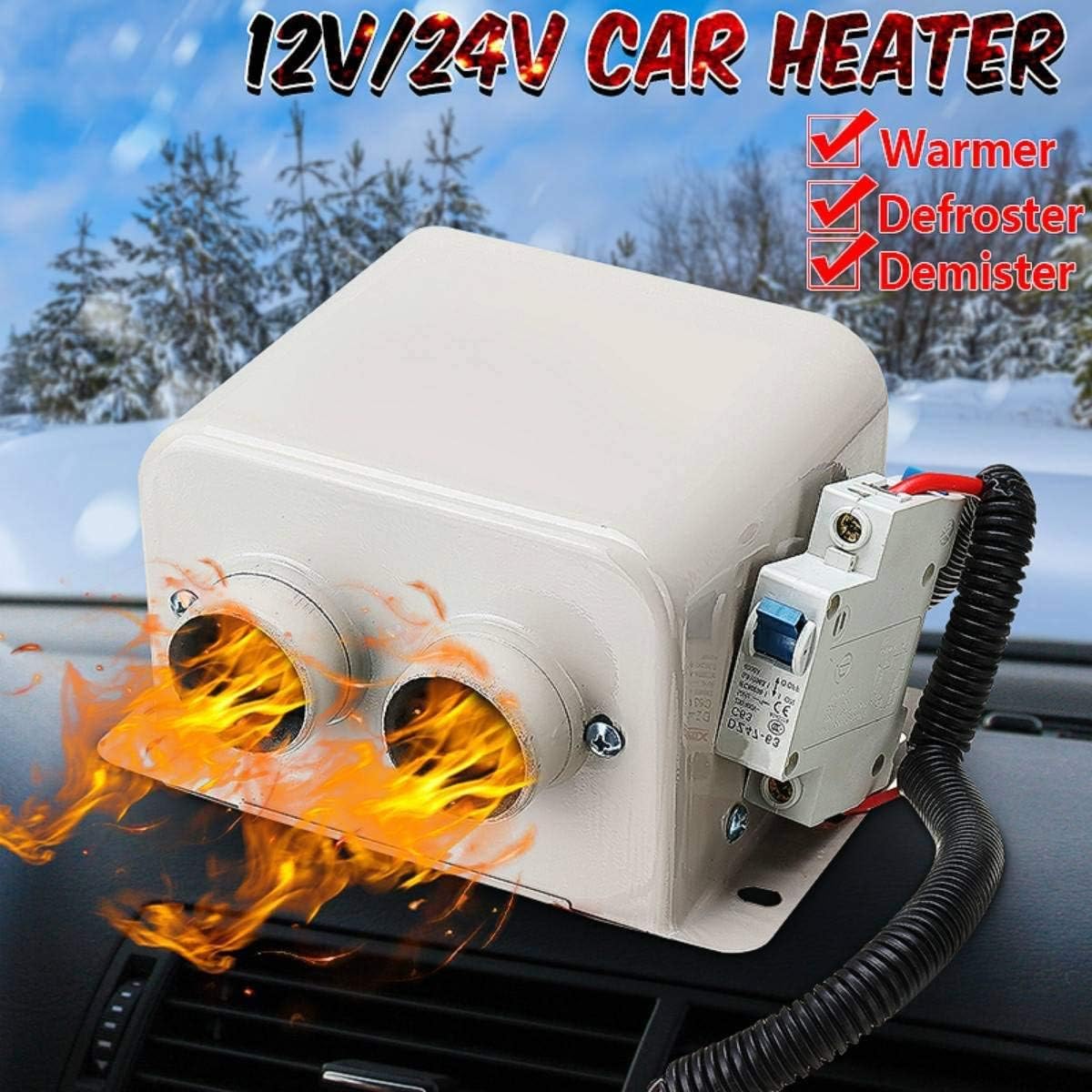 MASO 12V 800W Car Heater Kit - High Power 5 Second Fast Heating Defrost for Automobile Windscreen Winter