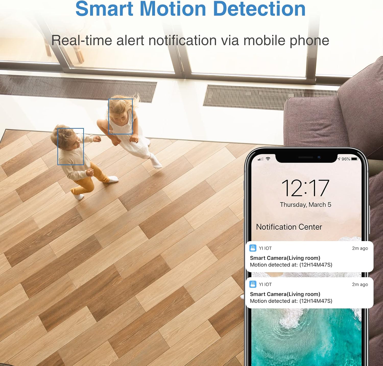 WiFi Camera Indoor, 1080P HD Smart Security Camera with &Night Vision, Motion Detection, Two-Way Audio, Nanny for Baby/Elder/Pet
