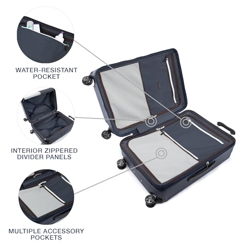 Travelpro Platinum Elite Hardside Expandable Carry on Luggage, 8 Wheel Spinner, TSA Lock, Hard Shell Polycarbonate Suitcase, Metallic Sand