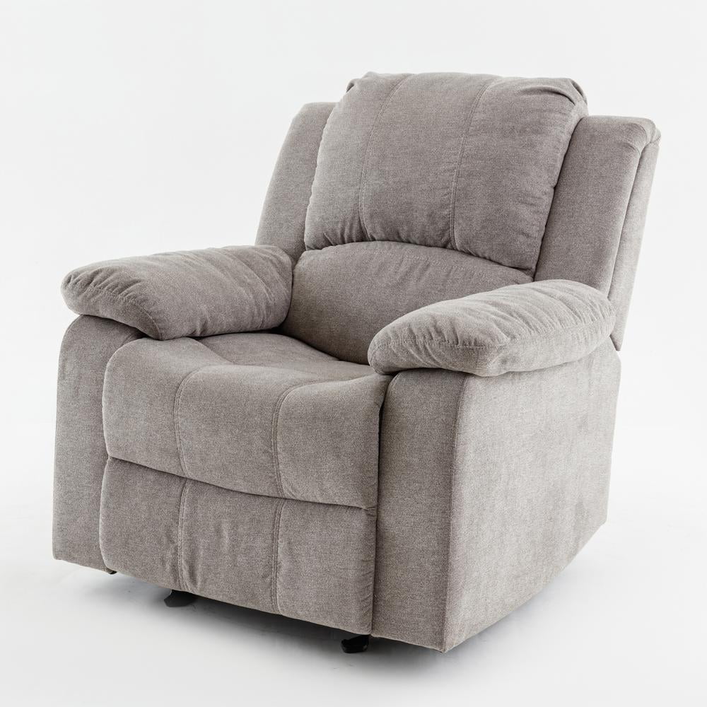 Comfort Pointe Troy Ash Grey Microfiber Glider Rocker Recliner