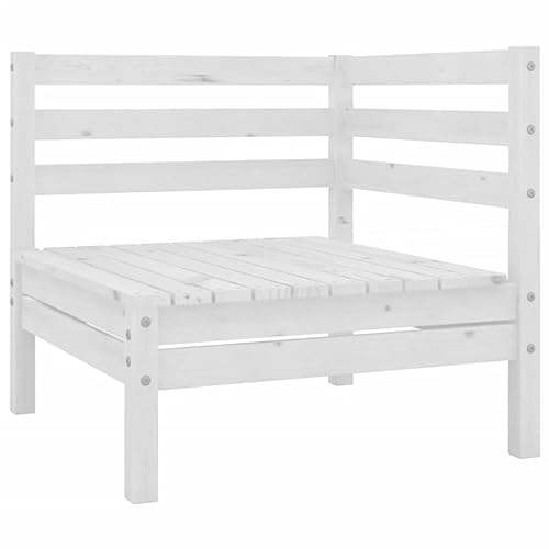 8 Piece Patio Lounge Set Solid Pinewood White,Rustic Wooden Lounge Set for Outdoor Relaxation and Gatherings Patio Furniture Sets
