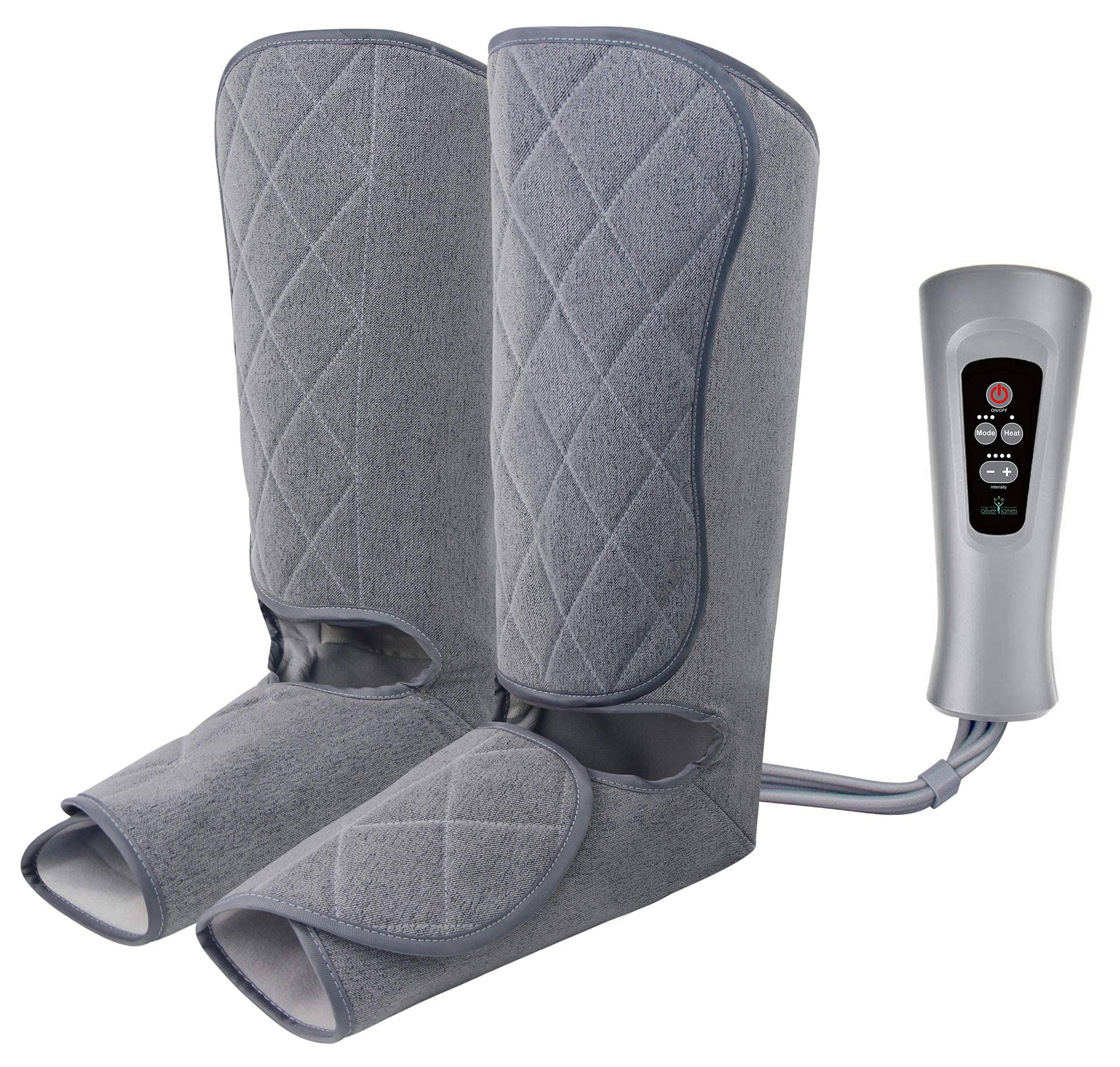 Oliver James Leg Massager for Circulation and Relaxation with Heat - Foot and Calf Massage Air Compression with Handheld Control