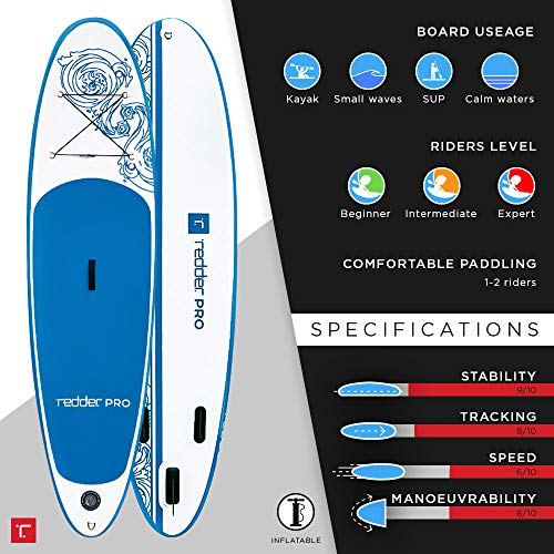 redder Stand Up Paddle Board Inflatable SUP Board for Kids and Adult Stand Up Paddling Board with Leash, Paddle, Backpack, Pump, Repair Kit