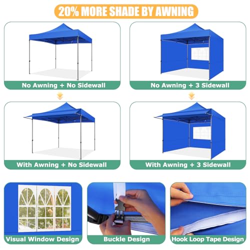COBIZI 10x10 Pop Up Canopy Tent with Awning