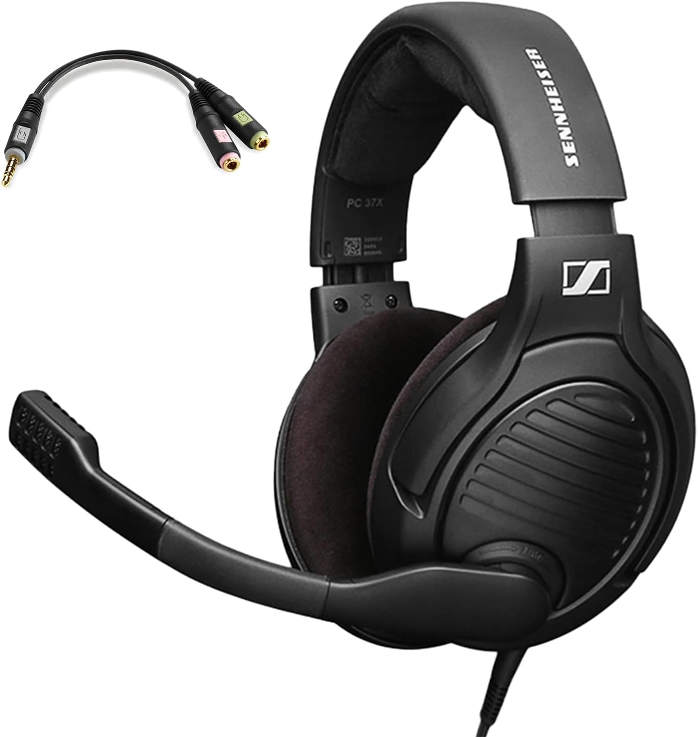 Massdrop x Sennheiser PC37X Gaming Headset — Noise-Cancelling Microphone with Over-Ear Open-Back Design, 10 ft Detachable Cable, and Velour Earpads