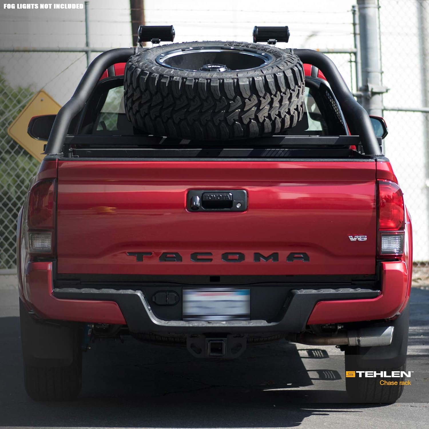 Armordillo 642167818809 For Mid-Size Trucks CR1 Chase Rack Truck Bed Roll Bar with Tire Carrier - Matte Black
