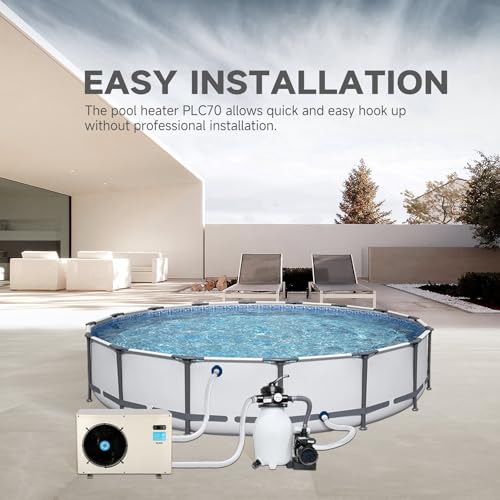 Above Ground Pool Heater EU50, Max 16184BTU Up to 5000gallons Electric Swimming Pool Heat Pumps, Titanium Heat Exchanger, 5.62 COP, 110V/120V