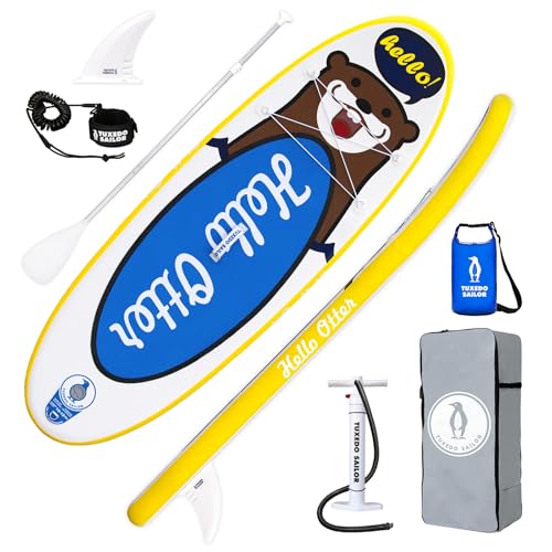 Tuxedo Sailor Inflatable Stand Up Paddle Board with Complete Accessories for Surfing and Traveling