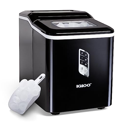Igloo Electric Countertop Ice Maker Machine - Automatic and Portable - 33 Pounds in 24 Hours - Icecube Maker - Plastic Scoop and Basket