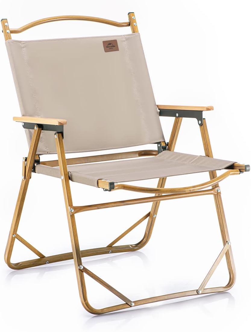 Naturehike MW02 Foldable Chair - Outdoor Furniture Kermit Aluminum Portable Folding Chair Great for Camping Picnic Park (Khaki, Regular)