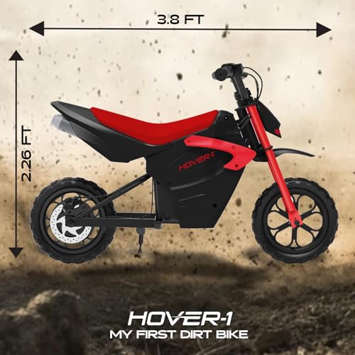 Hover-1 My First Dirt Bike for Kids - 300W Motor, 9MPH Max Speed, 9 Mile Range, 12” Off-Road Tires, 120LB Max Weight