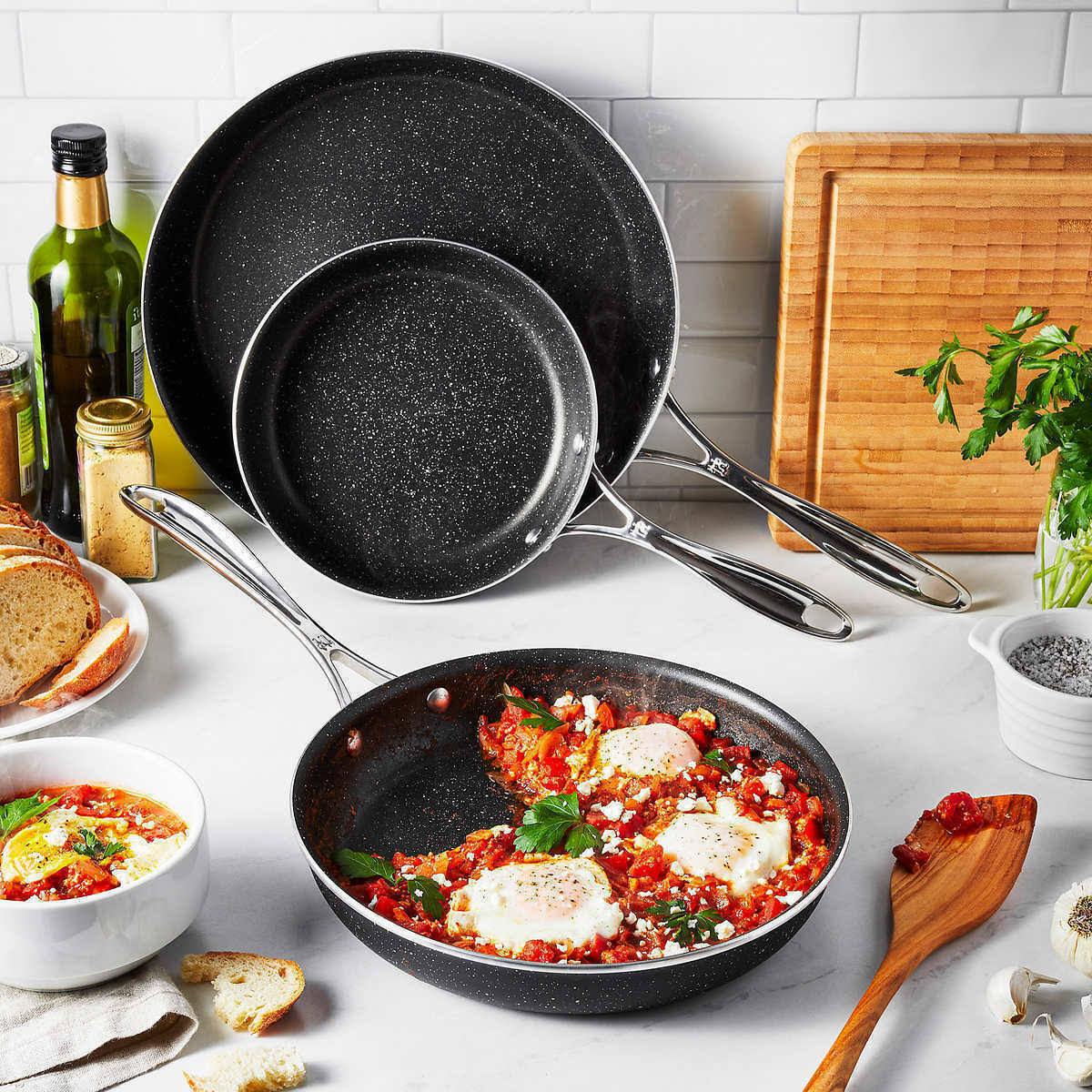 Henckels Capri Notte Granitium Ultra-Durable Nonstick Coating 3 Piece Pan Set