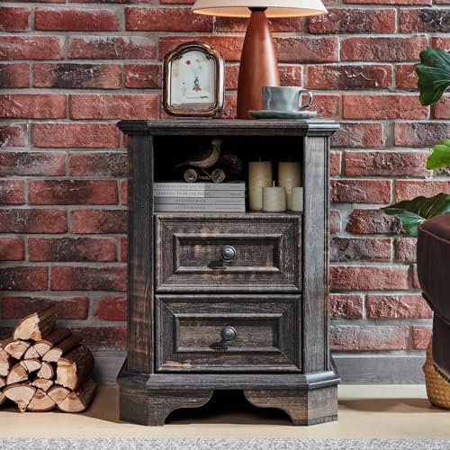 T4TREAM Farmhouse 5 Drawers Dresser for Bedroom, 48" Tall Wood Rustic Chest of Drawers with Natural Texture, Vintage Design