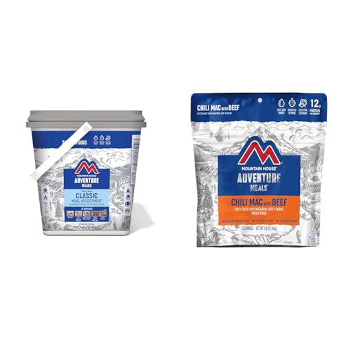 Mountain House Classic Meal Assortment Bucket Freeze Dried Backpacking & Camping Food 24 Servings