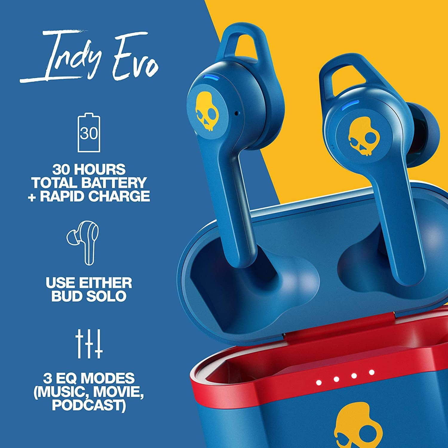 Skullcandy Indy Evo True Wireless Earbuds (92 Blue)