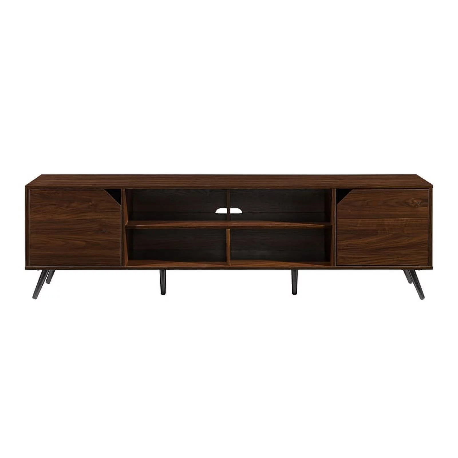 70" MCM Simple Wood TV Stand for TVs up to 80 inches - Dark Walnut