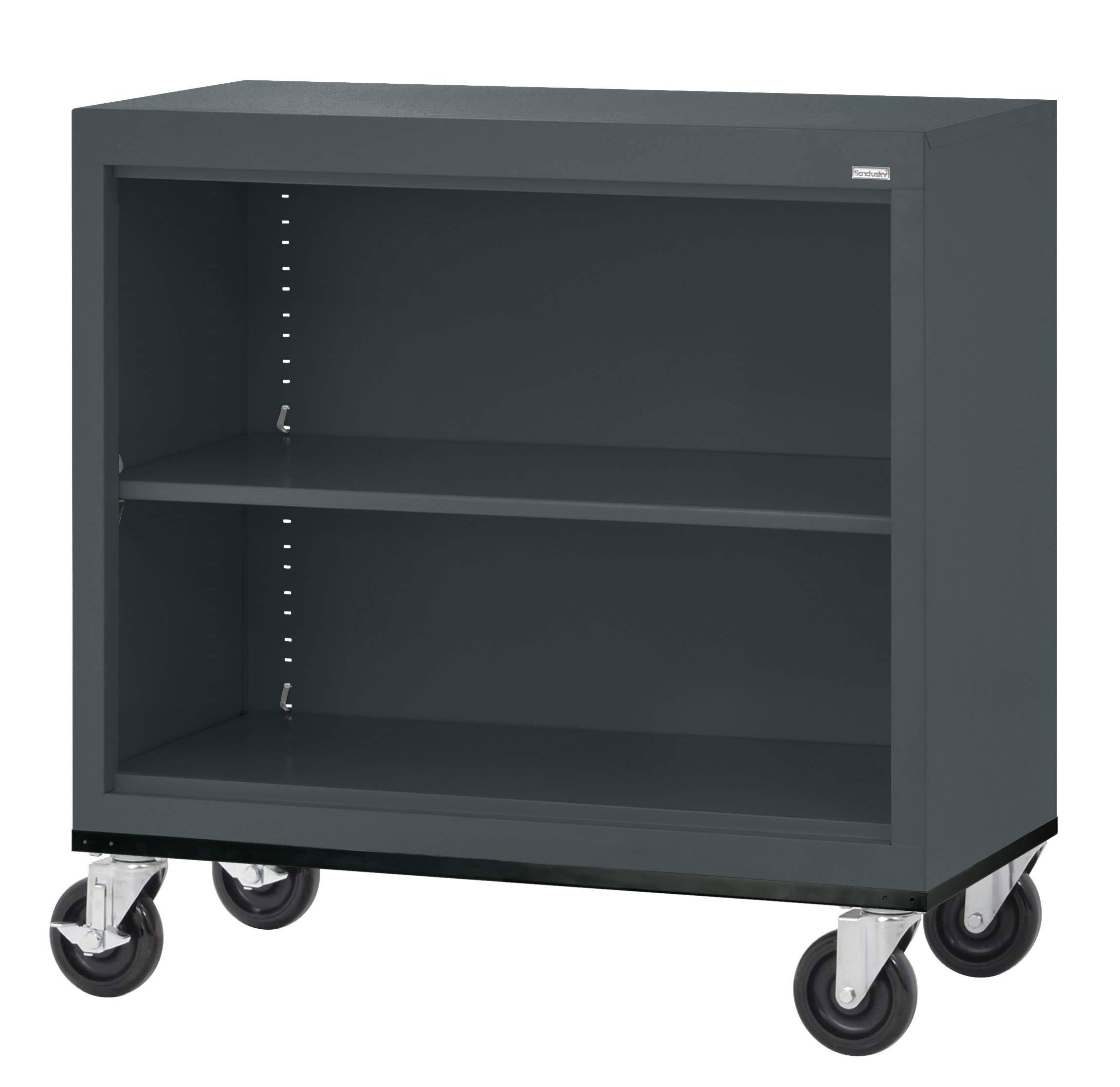Sandusky Elite 36x22 x 18x22 x 36x22 Welded Mobile Bookcase, Charcoal