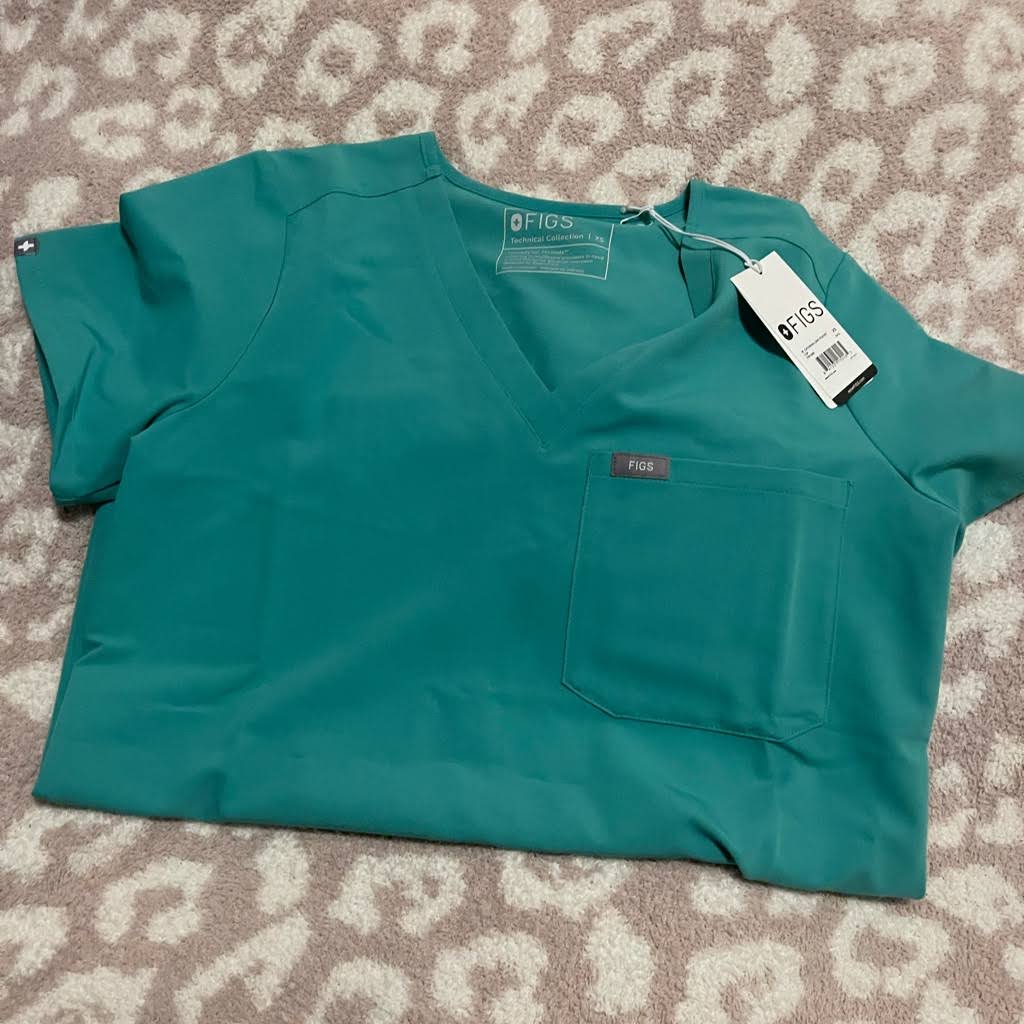 Figs Other | Xs Surgical Green One Pocket Scrub Top | Color: Blue/Green | Size: Xs | Auttummnnn&s Closet