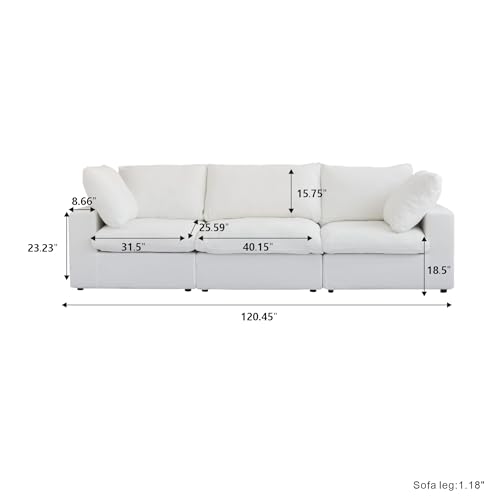 160.6" Cloud Couch Modular Sectional Sofa for Livingroom,Oversized Convertible Sofa with Storage Ottomans,6 Seat Wide Couches