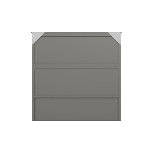AFI Southampton Queen Murphy Bed Chest with Mattress, Storage, and Built-in Charger in Grey
