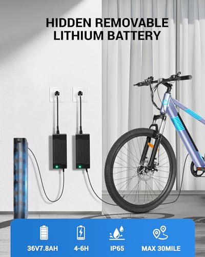 Electric Bike for Adults,36V Built-in Invisible Removable Battery,350W Brushless Motor(Peak 450W) Electric Mountain Bike
