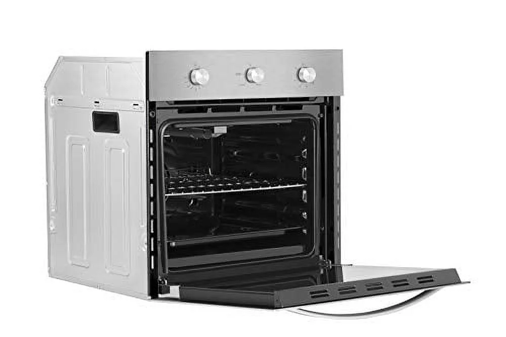 Empava 24 in. 2.3 cu. Ft. Single Gas Wall Oven Bake Broil Rotisserie Functions with Mechanical Controls-Built-in Timer-Convection Fan in Stainless