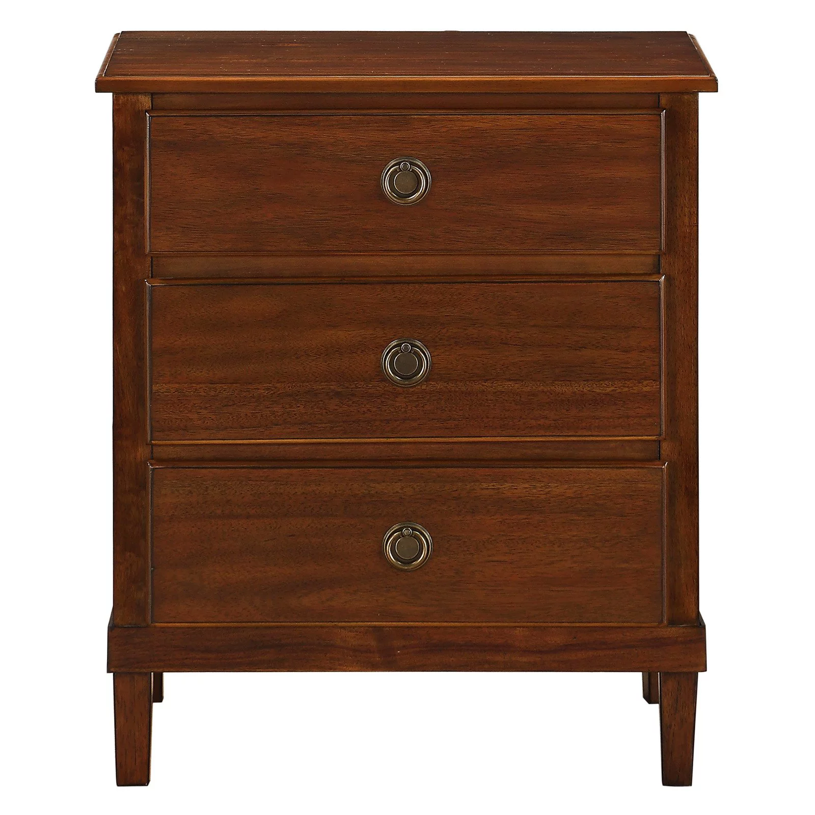 Comfort Pointe Cambridge Brown Finished Wood 3-Drawer Nightstand