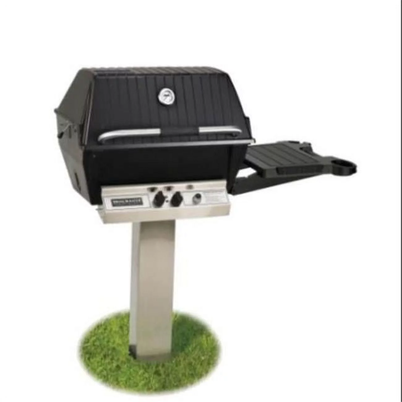 Broilmaster Natural Gas Grill Package with Stainless Steel In-Ground Post & Side Shelf