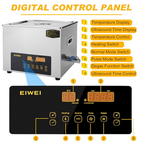 3L Ultrasonic Cleaner Dual-Frequency Professional Digital Stainless Steel Cleaning Machine with Heater Timer for Carburetor, Parts, Circuit Board
