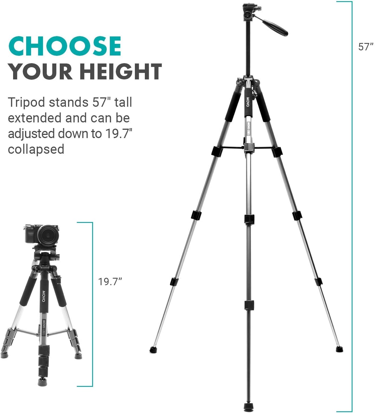 Movo Smartphone Tripod Mount Vlogging Kit - Folding Cage for Phone Holder for Tripod - Lightweight Camera Tripod Accessories