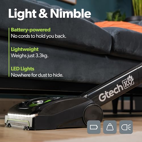 Gtech AirRAM Platinum Cordless Vacuum Cleaner - Includes Anti-Hair Wrap Brush Bar - Perfect for Carpet and Hardwood Floors