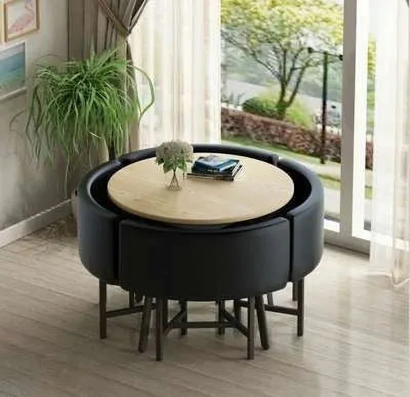 Dining Table Set 4 Chairs Office Reception Seat Suits Negotiation Table Casual Visitor Round Table Visitor Office Desk Chair Set