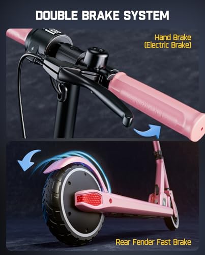 FanttikRide T9 Electric Scooter for Kids 4.3-5.6 ft, 7/10/12 MPH, LED Battery Level, Height Adjustable and Foldable, Electric Scooter for Kids