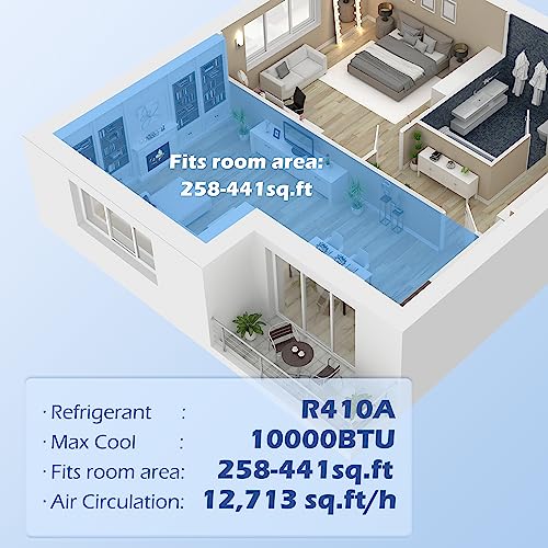 HOMCOM Portable Air Conditioner, 4-in-1 Mobile AC Unit with Dehumidifier, Cooling Fan, Sleep, Remote, 24H Timer, Auto Off, Window Installation Kit