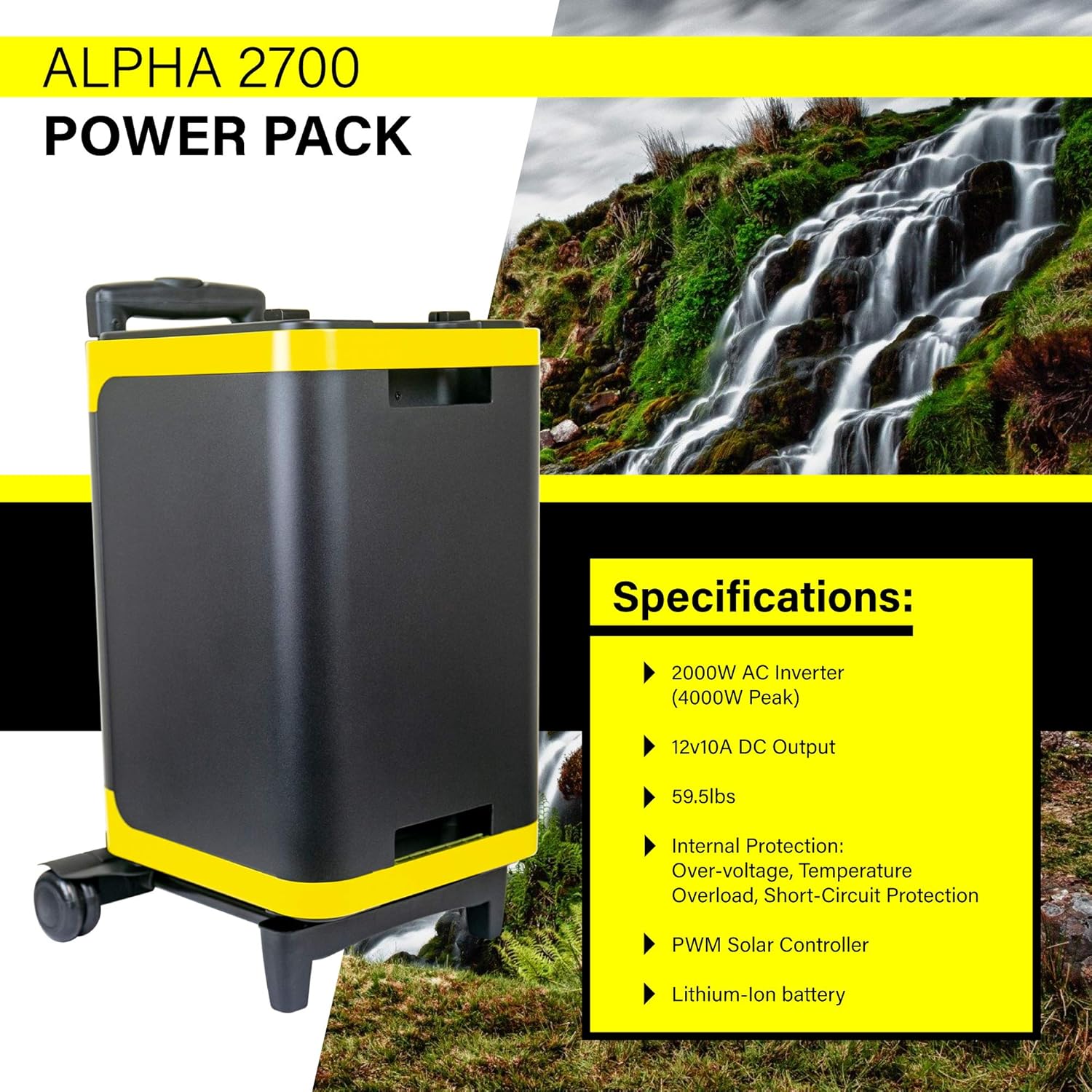 ExpertPower 200-Watt Portable Generator Rechargeable Lithium Power Station with 110VAC Outlets, 12VDC Outputs (Car Socket Included)