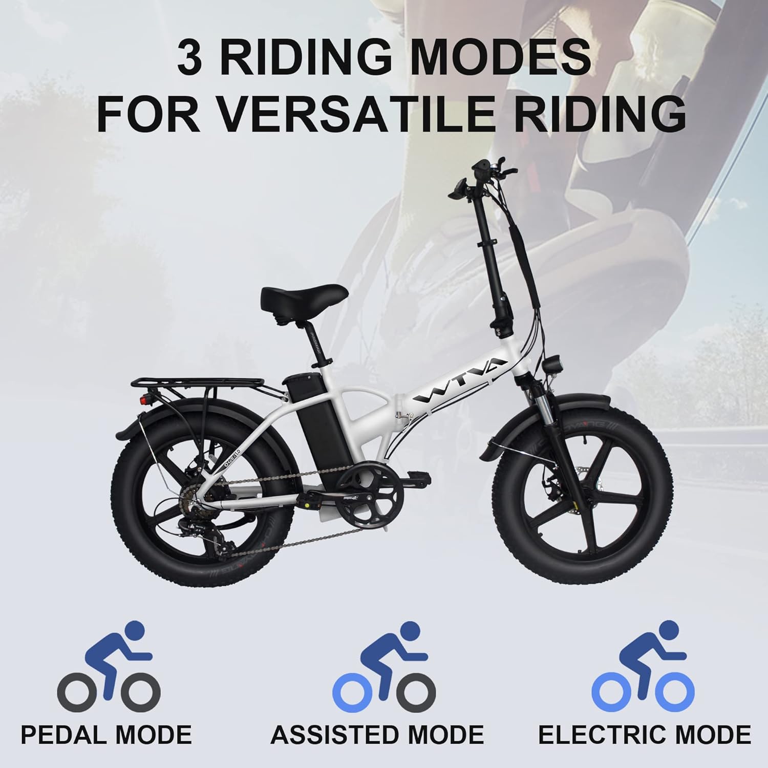 Electric Bike 750W 28MPH Fat Tire Folding Ebike 20" Adult Electric Bicycles, 48V 13AH Foldable E-Bike with Lockable Suspension, Shimano 7-Speed