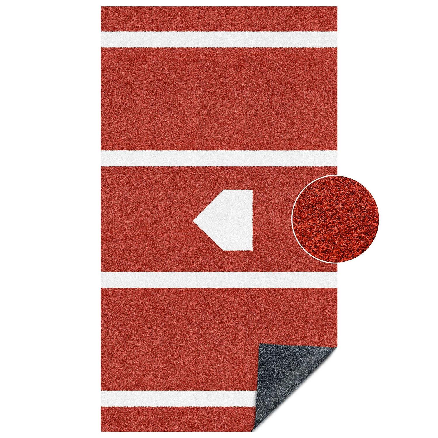ZivPlay Batting Mat Baseball Hitting Mat 12 x 6 Regulation Size Turf Batters Box Mat with Home Plate and Anti Fade Turf for Baseball Softball