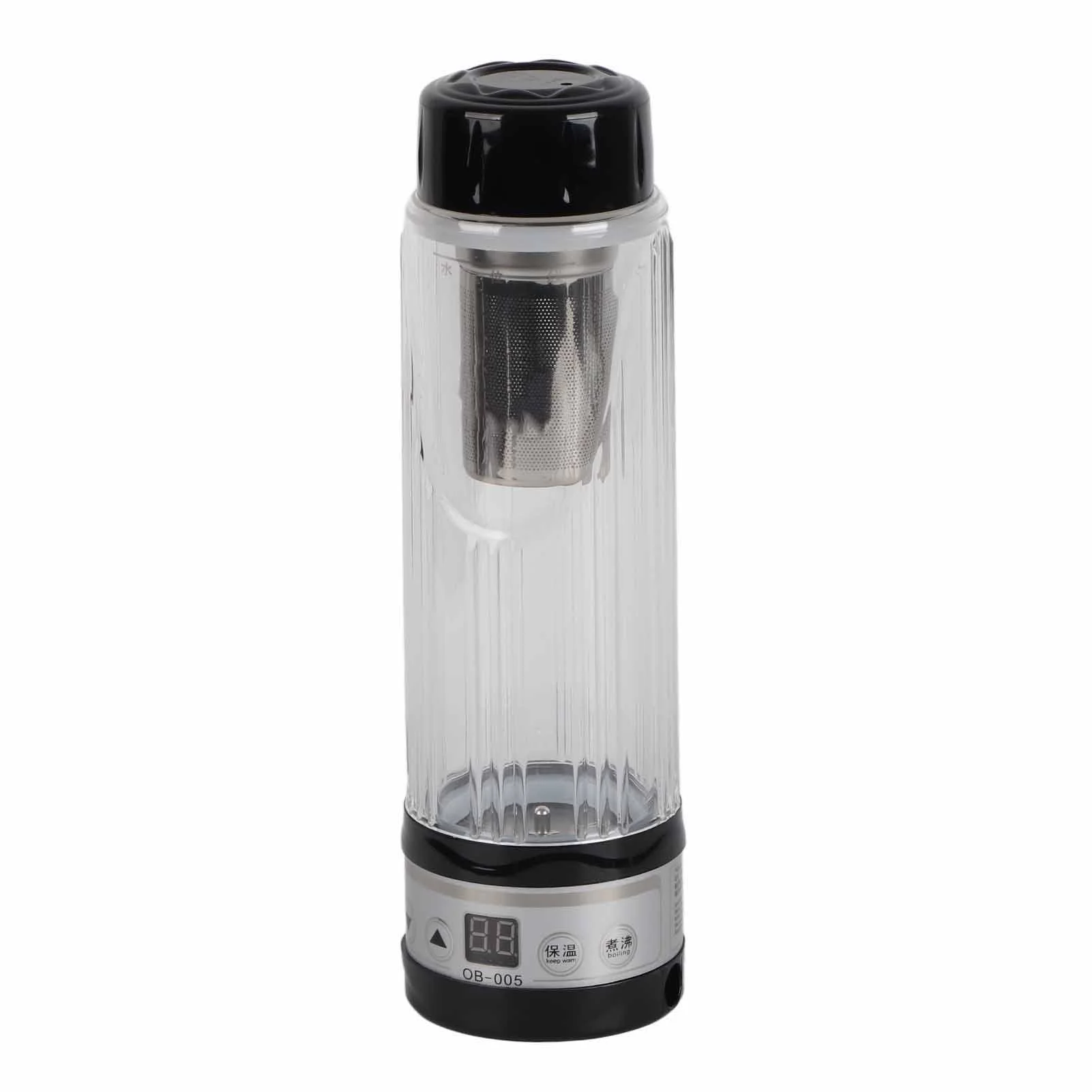 VIFERR Car Electric Kettle 12V / 24V 95W 420ml Car Electric Kettle Travel Tea Mug Water Heating Cup Bottle Holder(Black)