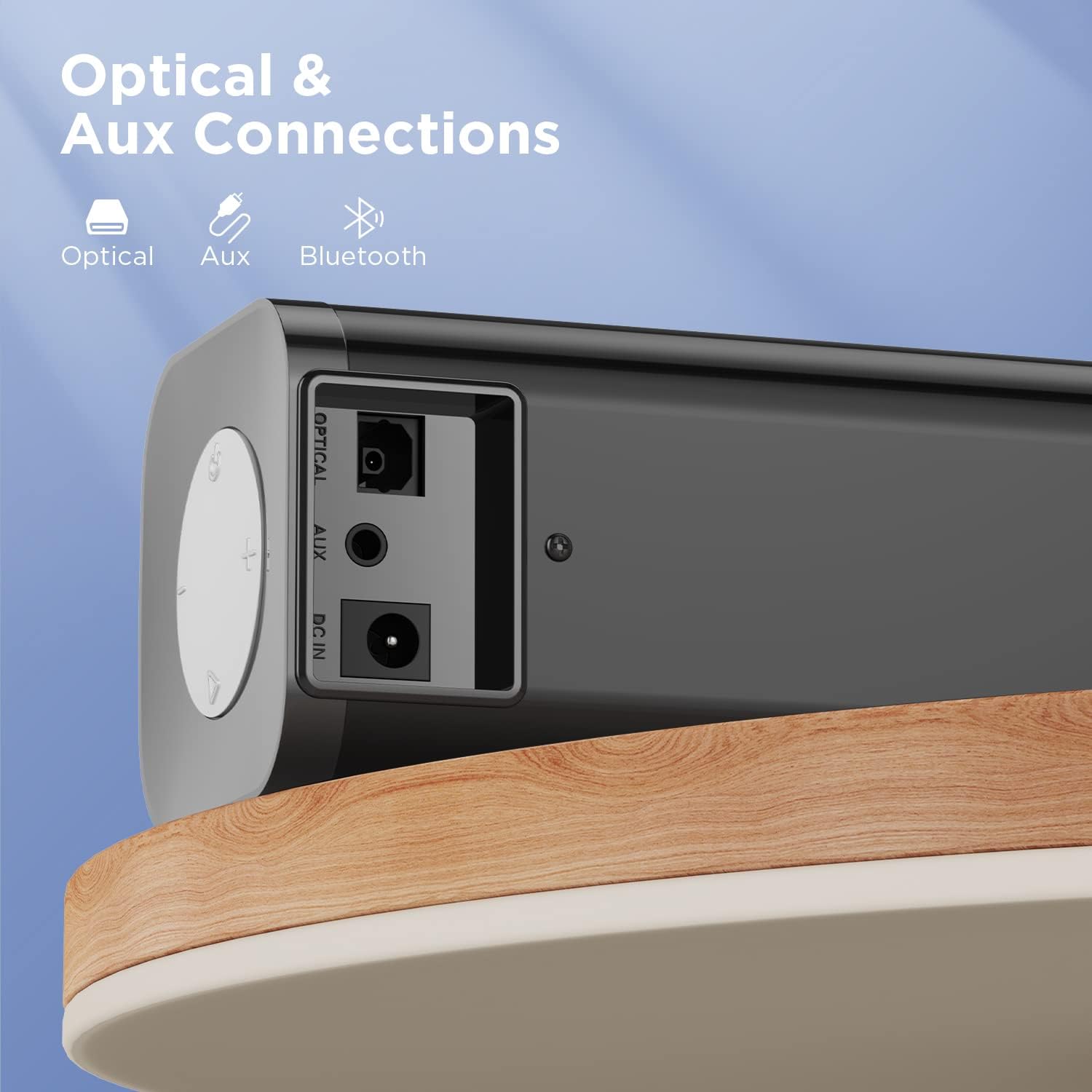 Portable Sound Bar with Remote Control, Bluetooth Mini Soundbar with Stereo Sound, Wired and Wireless Speakers
