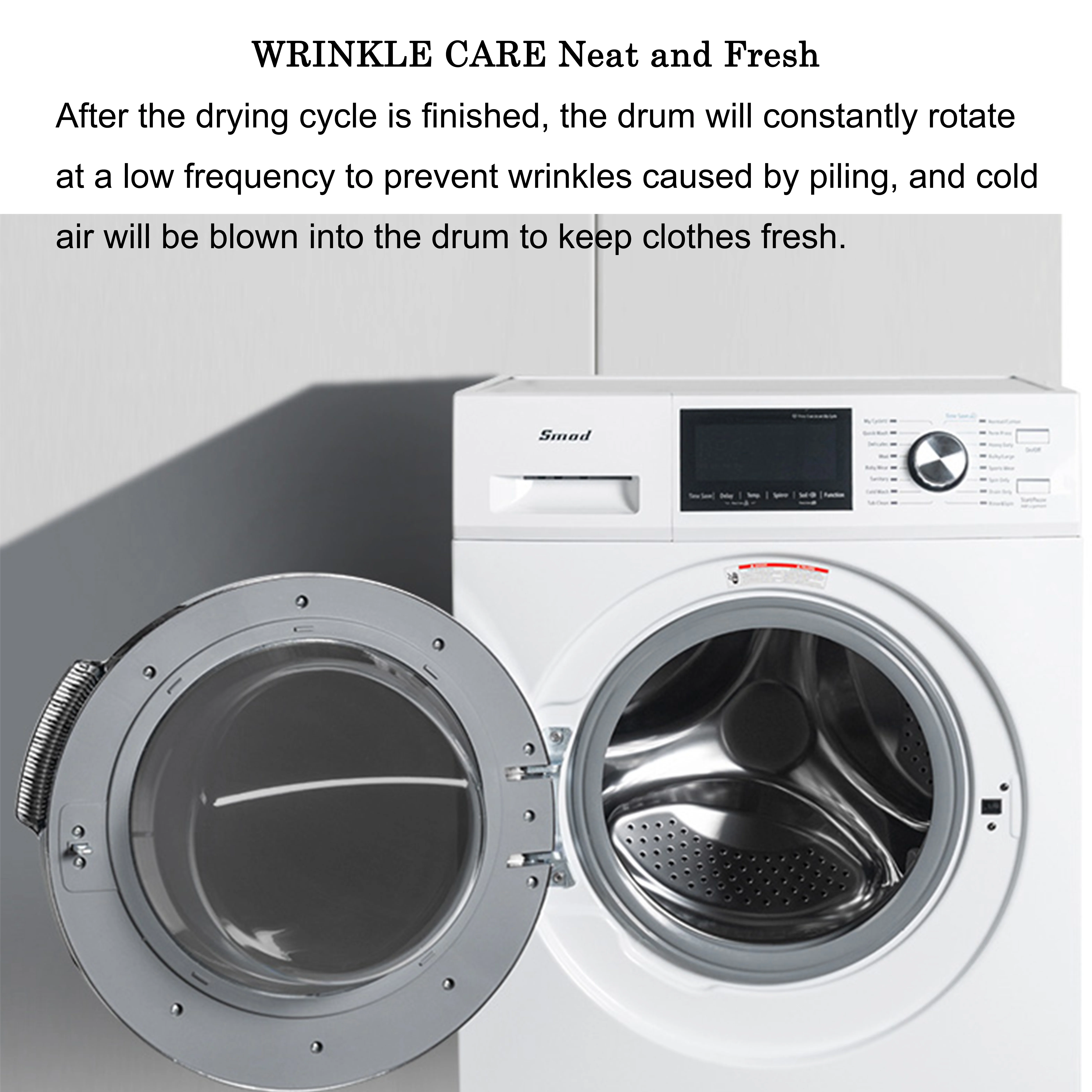 Smad 2.7 Cu ft Compact Front Load Washing Machine with Quiet Inverter Motor, 36 Mins Quick Wash, 12 Washing Programme